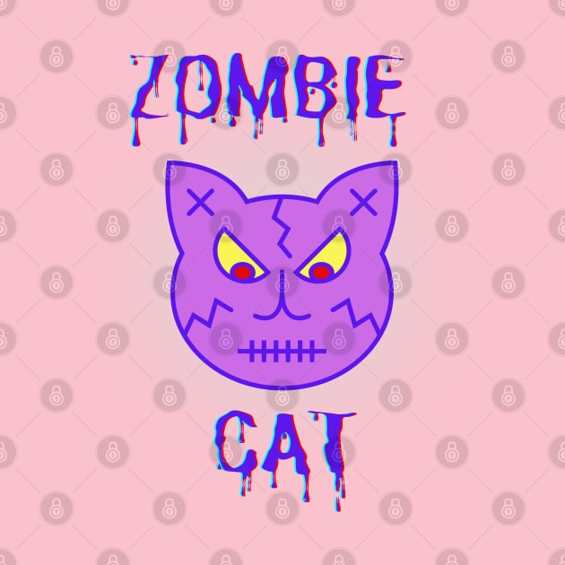 Zombie Cat Purple by PetraKDesigns