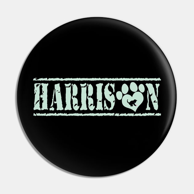 harrison Name green Pin by BradyRain