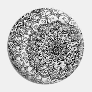 Shades of Grey - mono floral doodle Pin