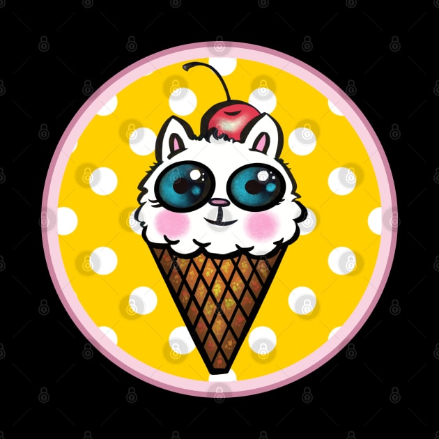 Kitty Cone Polka Dot by The Neon Seahorse