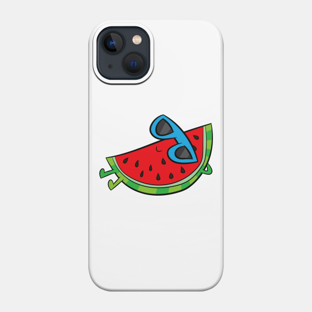 Cute Melon Summer Fruit Sunglasses On Watermelon - Watermelon - Phone Case