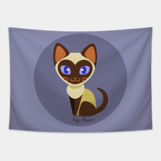 Kawaii Siamese Cat Tapestry