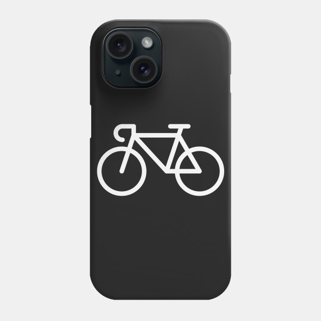 Racing Bicycle / Bike (Icon / Pictogram / Pictograph / White) Phone Case by MrFaulbaum