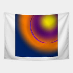 Blue orange abstract art design Tapestry