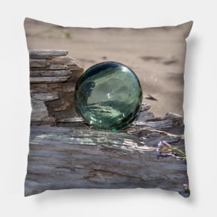 Japanese Glass Fishing Float Beach Photography Pillow