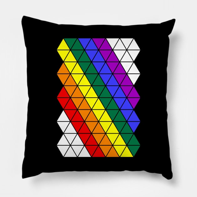 Pride triangular grid rainbow colors gift Pillow by Monstershirts