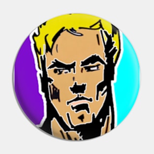 Blonde Guy Graphic Pin