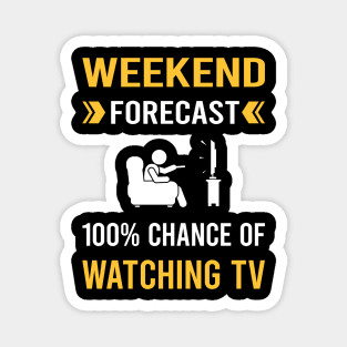 Weekend Forecast Watching TV Magnet