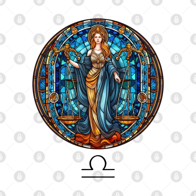 Stained Glass Libra by Chromatic Fusion Studio