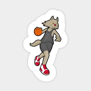 Cat as Basketball player with Basketball Magnet