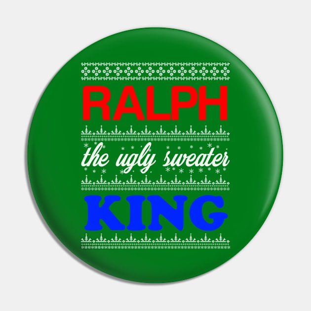 RALPH the Ugly Sweater King> Happy Holidays Pin by CoolApparelShop