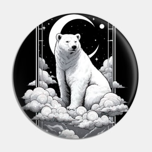 Monochromatic Polar Bear in Night Pin