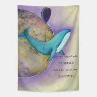 Une baleine en visite sur la lune Tapestry