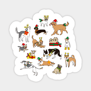 Christmas Dogs Magnet