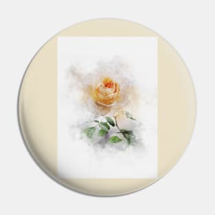 Yellow Rose Watercolor Pin