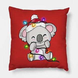 Cute Koala Christmas Lights Pillow