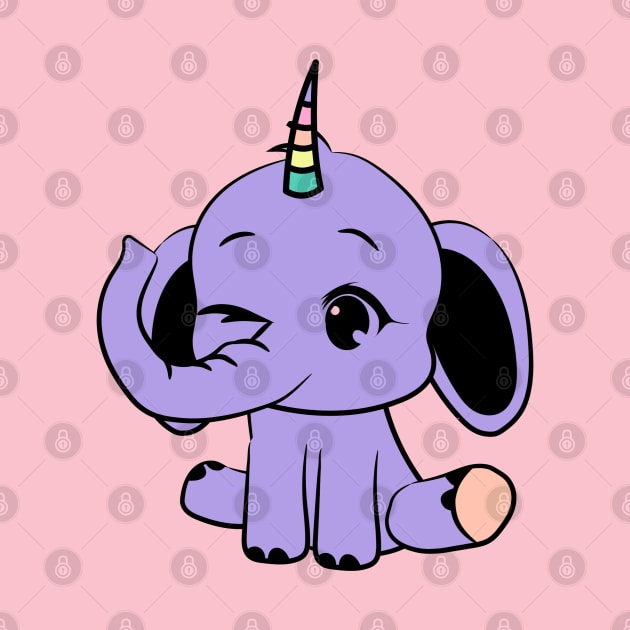 Elephanticorn, the combination of an adorable baby elephant and a unicorn by All About Nerds