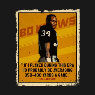 Bo Jackson Bo Knows Signature Vintage Legend Baseball Football Bootleg Rap Graphic Style T-Shirt