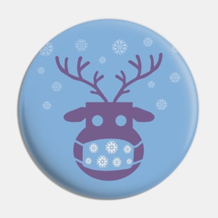 Reindeer with a medical protective mask Pin