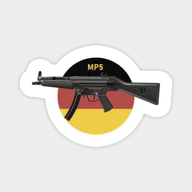 MP5 Submachine Gun with German Flag Magnet by NorseTech