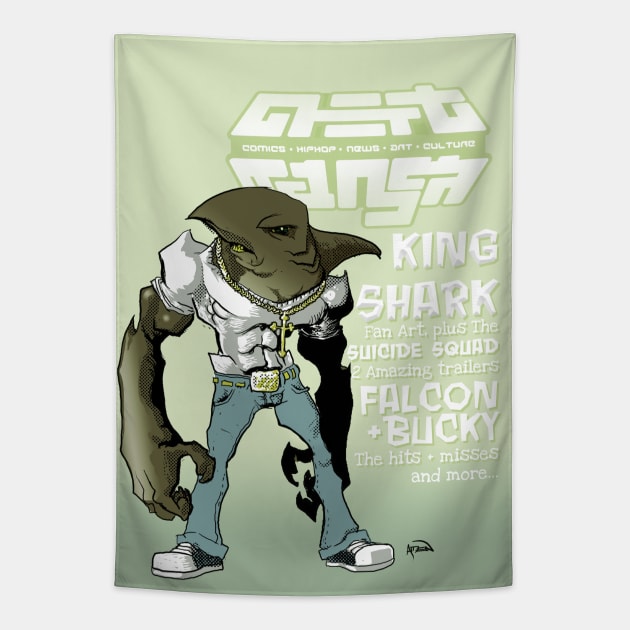 GhettoManga Weekly- Shark Week Tapestry by Samax