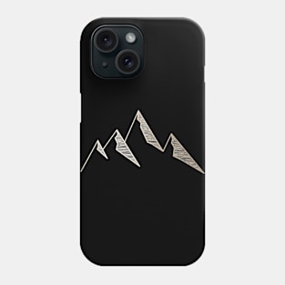 Golden Minimal Mountains Phone Case