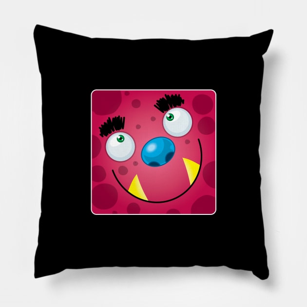 Magenta Monster Pillow by eyeopening