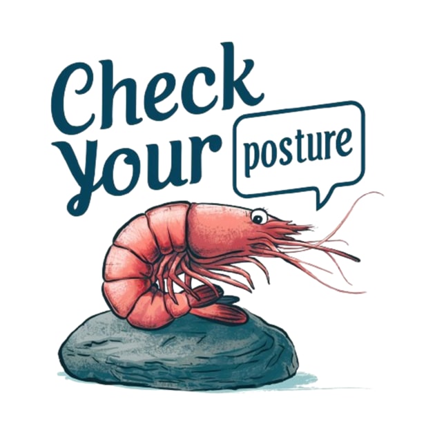 Funny Shrimp "Check Your Posture" by STN TEES