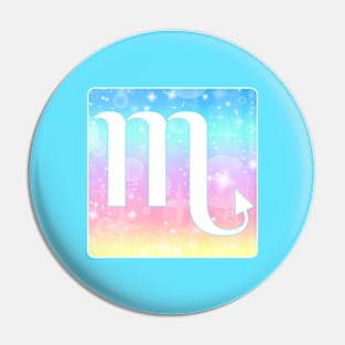 Scorpio Horoscope Zodiac Unicorn Sparkle Square Monogram Pin