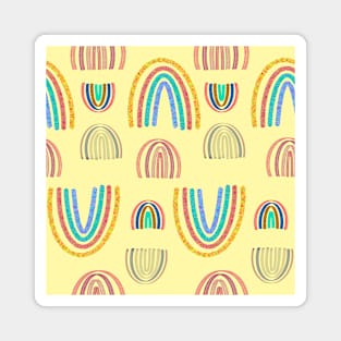 Boho Rainbows canary yellow Magnet