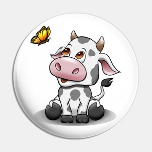 Baby Cow with a butterfly Pin