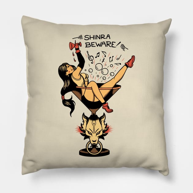 Shinra Beware Pillow by CoinboxTees