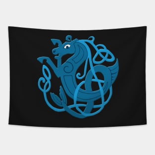 Blue Celtic Knot Seahorse Tapestry