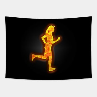 Woman going for a Jog Tapestry