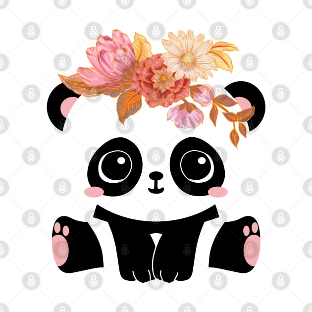 Flower Crown Panda by P-ashion Tee