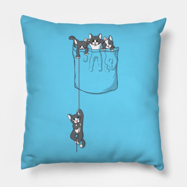 Pocket Kittens Pillow by Beka