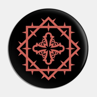 Stylized cross inside a crown of thorns Pin