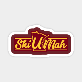 Ski-U-Mah - Cursive Magnet