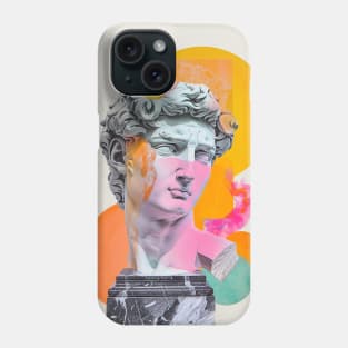 Modern Antiquity: Vibrant David Sculpture Overlay Artwork Phone Case