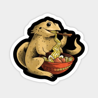 Bearded Dragon Eating Ramen Noodles Magnet