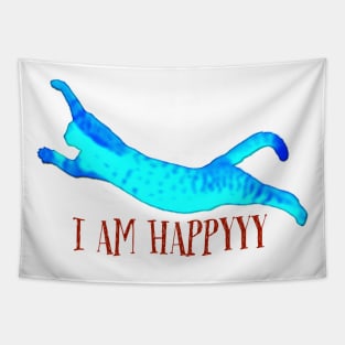 I am Happy cat Tapestry