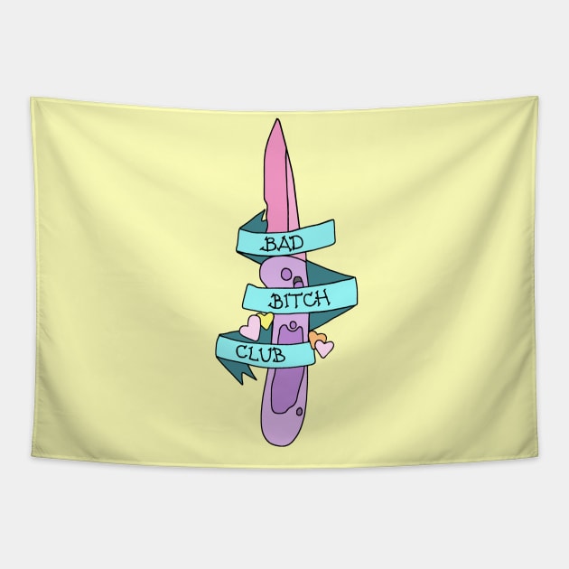 Bad Bitch Club Pastel Knife Pocket Tee Tapestry by PeakedNThe90s