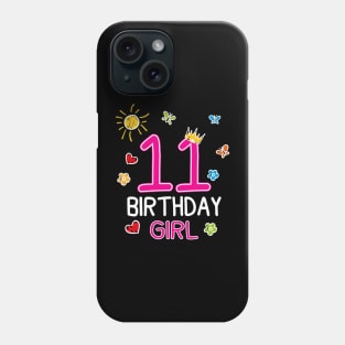 Kids 11th Birthday Girl Crown Princess Phone Case