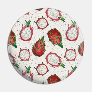 Red dragon fruit on off white Pin