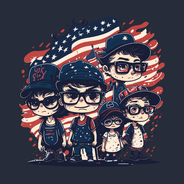 Patriotic American Family by By_Russso