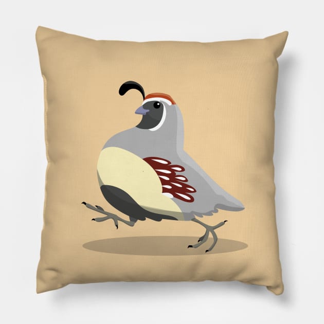 Gambell's quail Pillow by Zolinstudio