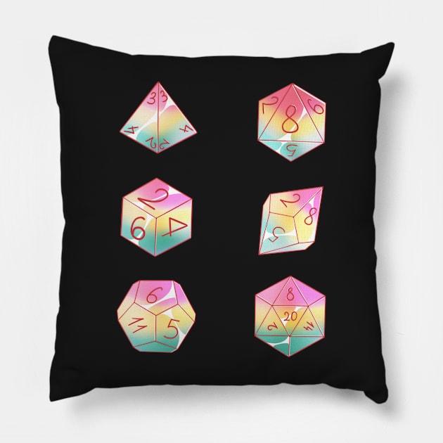 Pastel pan sexual dice set Pillow by Itsacuteart