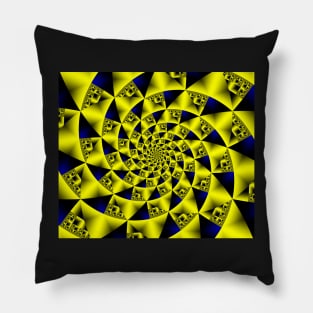 Yellow infinite spiral Pillow