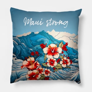 Maui Hawaii: Maui Strong on a Dark Background Pillow