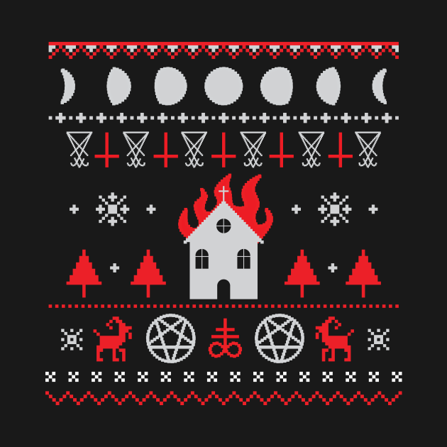 Discover Burning Church Ugly Christmas Sweater - Christmas - T-Shirt